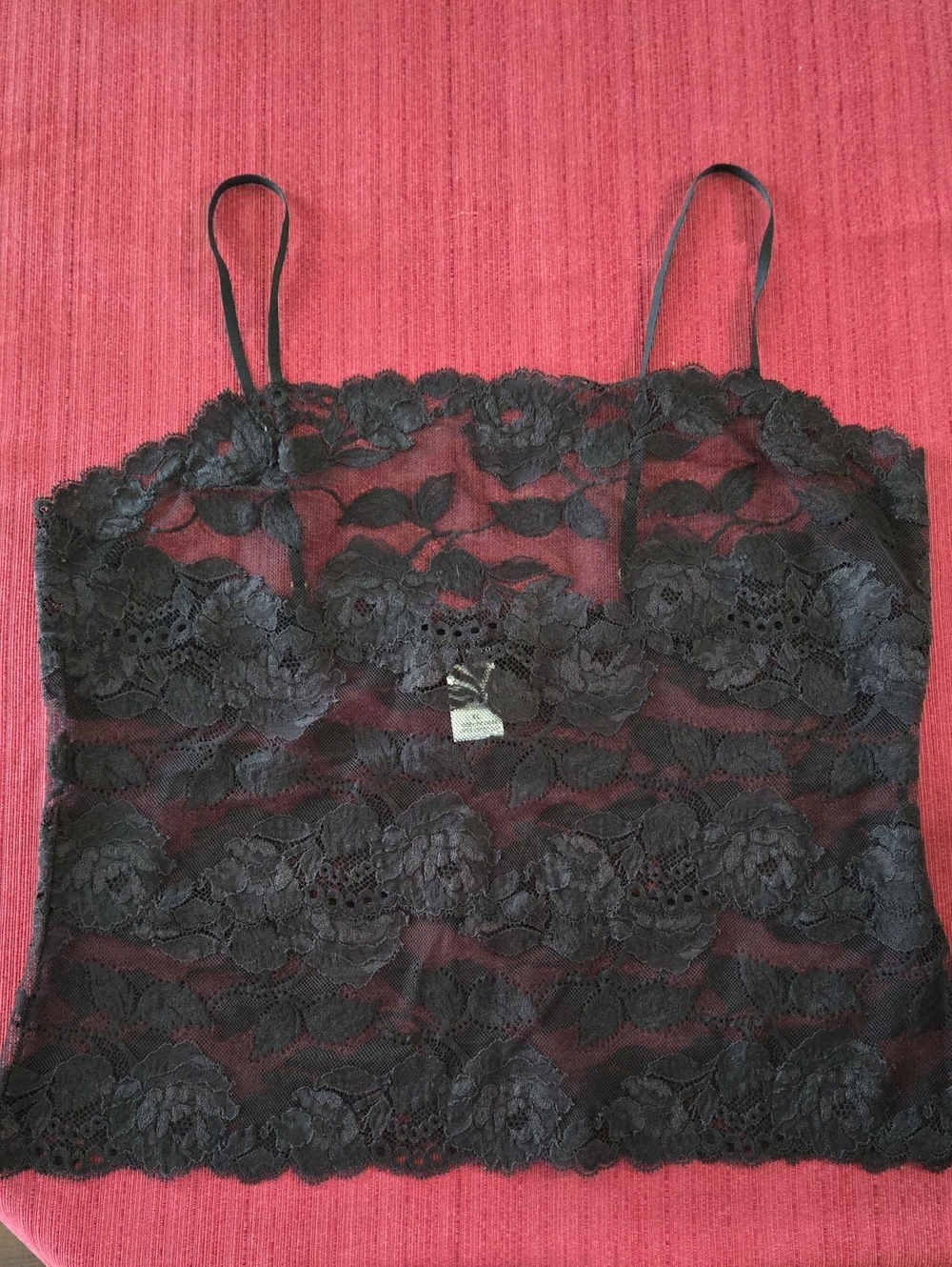 Natori Black Floral Lace Camisole